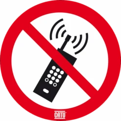 Etiquette "TELEPHONES PORTABLES INTERDITS" - Catu