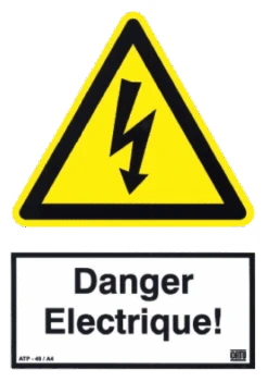 Pancarte Adhésive En Plastique Rigide "Danger électrique" - Catu
