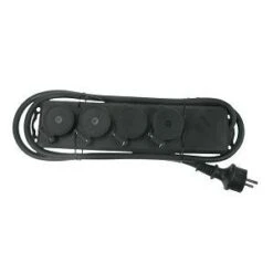 Bloc Multiprise Franelec Noir 4 Entrées – Etanche – Cordon HO7RNF 3x1 Mm² – 1,5 M